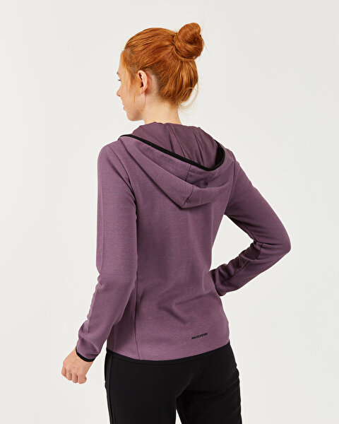 Skechers 2X I-lock W Print Detailed Hoodie Kadın Mor Fermuarlı Eşofman Üstü S202061-499-6