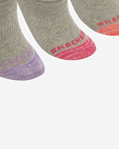 Skechers Skx G Terry Sneaker 3 Pack Büyük Kız Çocuk Gri Çorap S192259-035-2
