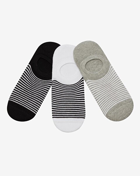 Resim W Stripe Padded Snkr Socks 3 Packs