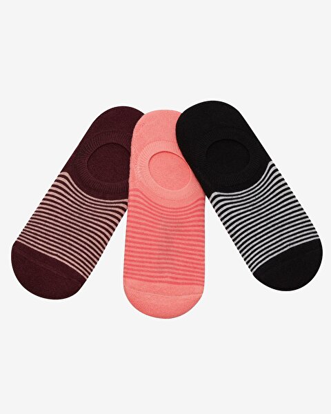 Resim W Stripe Padded Snkr Socks 3 Packs