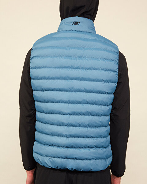 Skechers Outerwear M Padded Vest Erkek Mavi Yelek S202174-315-4