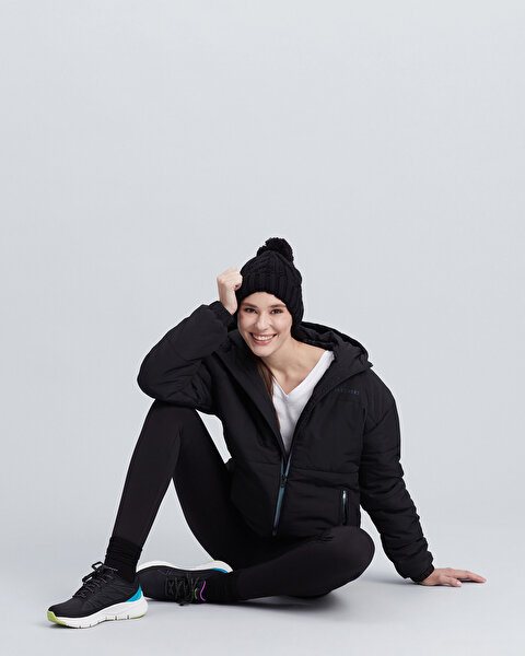 Skechers W Flexi Hooded Jacket Kadın Siyah Mont S212016-001-4