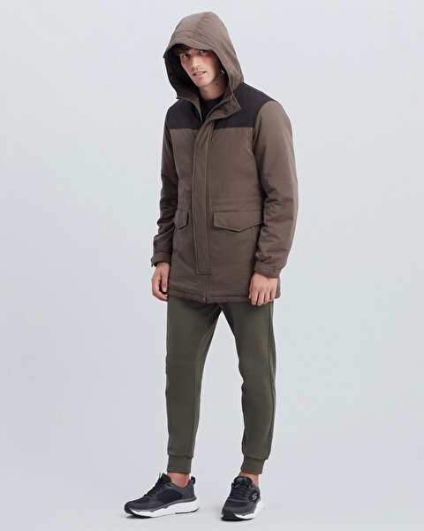 Skechers M Hooded Parka Erkek Haki Mont S212025-801-3