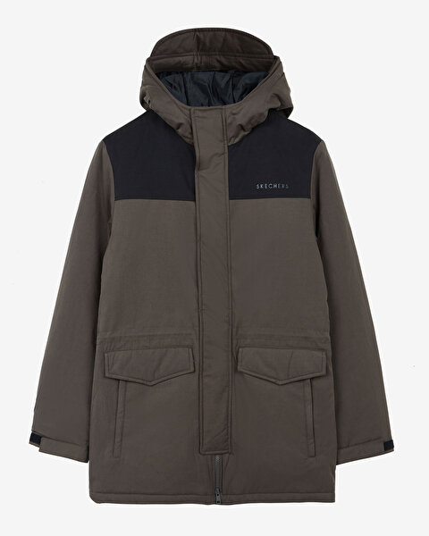 Skechers M Hooded Parka Erkek Haki Mont S212025-801-5