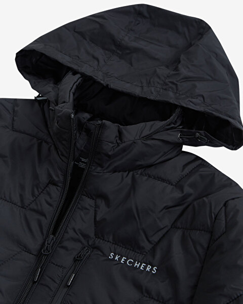 Skechers M Turtle Neck Asymmetric Jacket Erkek Siyah Mont S212026-001-7