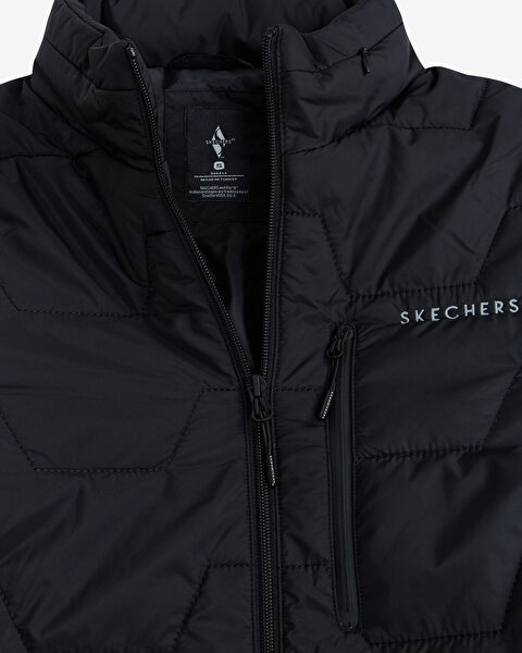 Skechers M Turtle Neck Asymmetric Jacket Erkek Siyah Mont S212026-001-8