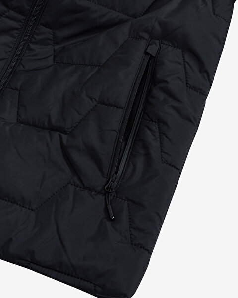 Skechers M Turtle Neck Asymmetric Jacket Erkek Siyah Mont S212026-001-9