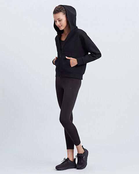 Skechers W Elite Full Zip Hoodie Kadın Siyah Fermuarlı Eşofman Üstü S212060-001-2