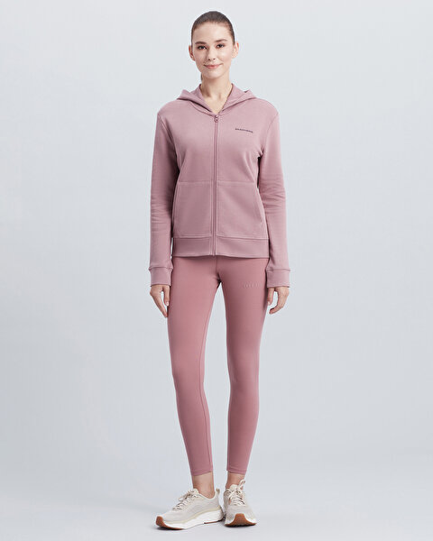 Skechers New Basics W Full Zip Hoodie Kadın Pembe Fermuarlı Eşofman Üstü S212186-620-1