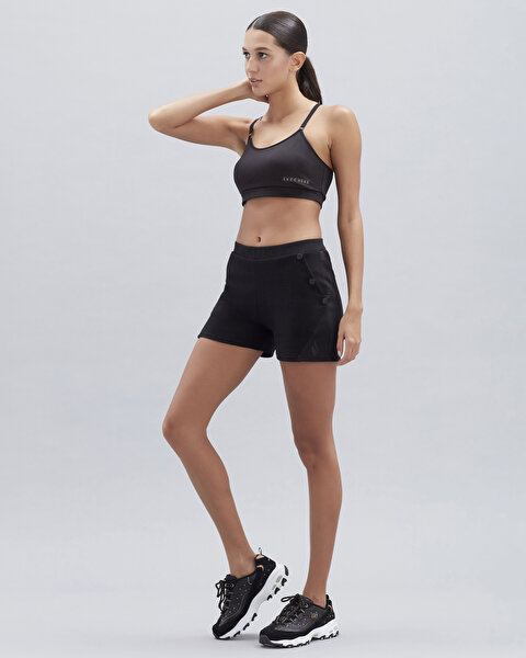 Skechers W Mid Support Essential Bra Kadın Siyah Sporcu Sütyeni S212271-001-1