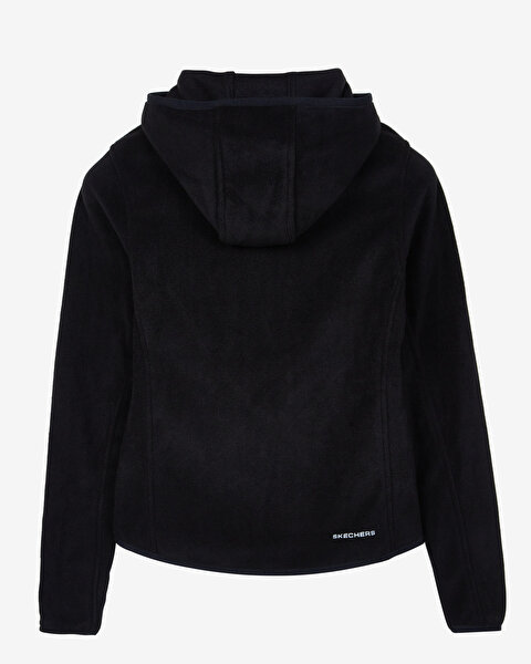 Skechers W Hooded Full Zip Polar Kadın Siyah Polar S212936-001-4