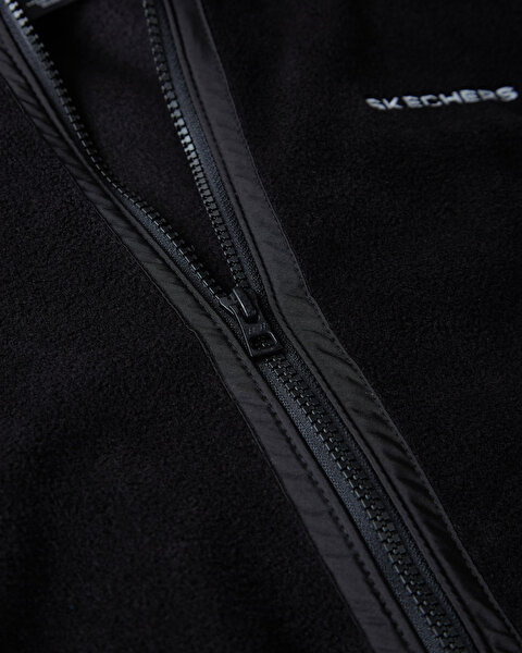 Skechers W Hooded Full Zip Polar Kadın Siyah Polar S212936-001-5