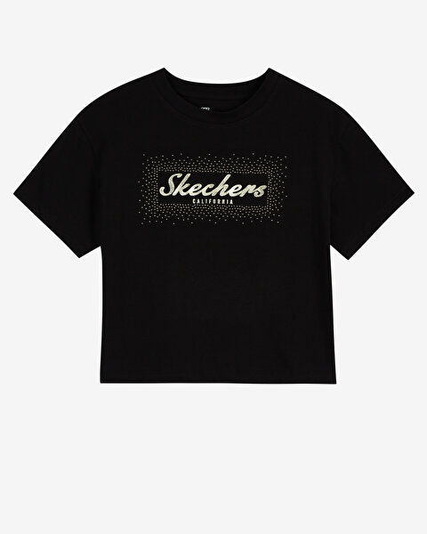 Skechers W Graphic Tee Shiny Logo T-shirt Kadın Siyah Tshirt S221460-001-4