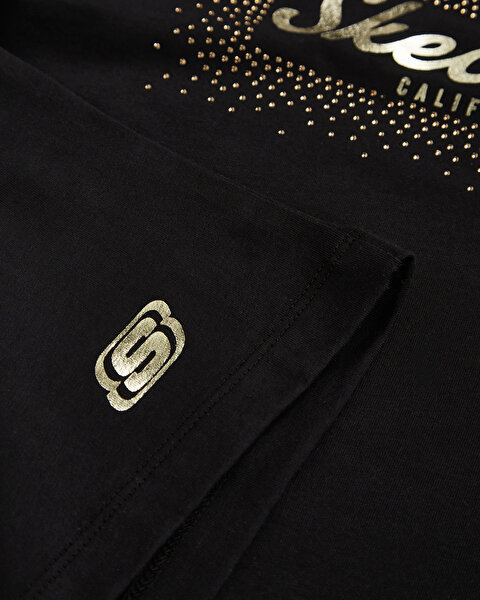 Skechers W Graphic Tee Shiny Logo T-shirt Kadın Siyah Tshirt S221460-001-6