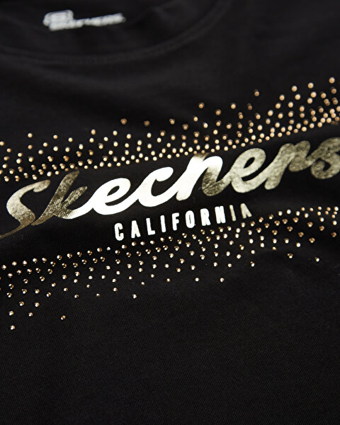 Skechers W Graphic Tee Shiny Logo T-shirt Kadın Siyah Tshirt S221460-001-8