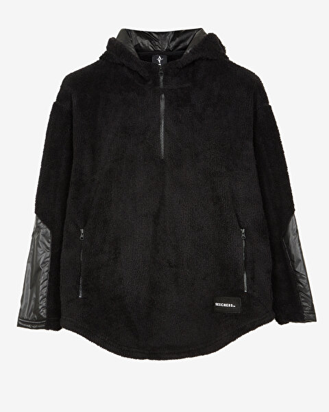 Skechers W Outdoor Fleece Hz Sherpa Sweatshirt Kadın Siyah Sweatshirt S222160-001-4