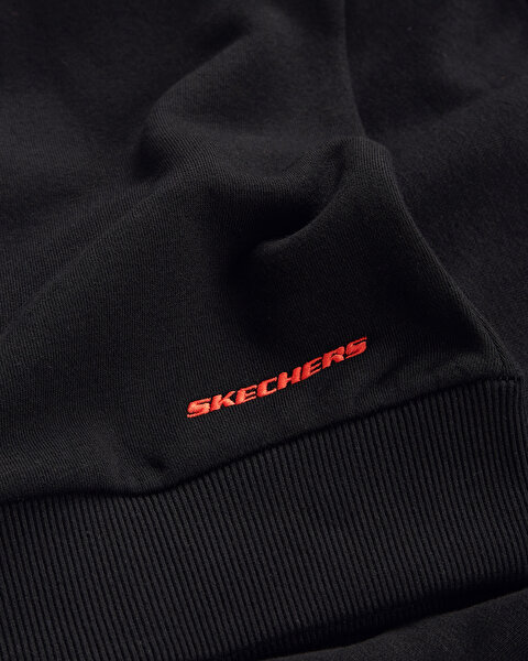 Skechers Mid Weight Fleece M Hoodie Sweatshirt Erkek Siyah Sweatshirt S222162-001-6